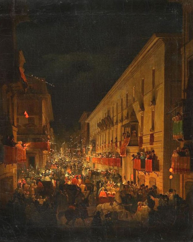 Ippolito Caffi,Carnaval via del Corso (1850)